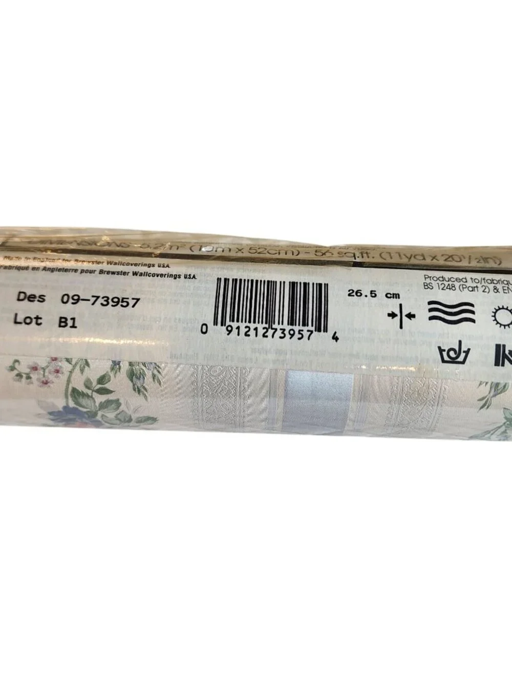 Mirage PrePasted Vinyl wallpaper 1980's floral striped